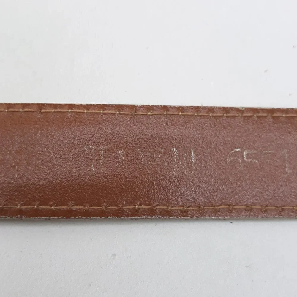 Cipriani Tan Lizard Grain Leather Belt Sz L